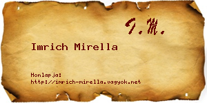 Imrich Mirella névjegykártya